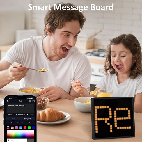 REYLAX Light & Thin LED Pixel Art Display 16x16 Smart Alarm Clock RGB Pixel Panel with APP Control Graffiti Animations Gaming Room Wall Decor for Kids Adults in Saudi Arabia