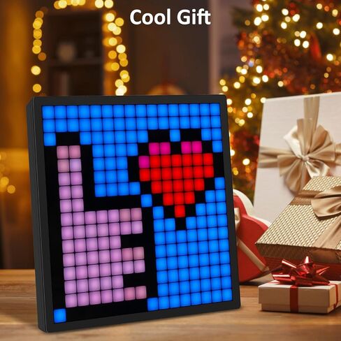 REYLAX Light & Thin LED Pixel Art Display 16x16 Smart Alarm Clock RGB Pixel Panel with APP Control Graffiti Animations Gaming Room Wall Decor for Kids Adults in Saudi Arabia