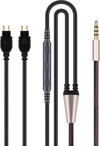 Audio Cable Replacement with in-Line Mic and Remote Volume Control - Compatible with Sennheiser HD525 HD545 HD565 HD580 HD600 HD650 Headphone and Compatible with Samsung Galaxy Huawei Android in Saudi Arabia