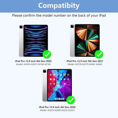 Case for 12.9 iPad Pro, 12.9 inch iPad Pro Case (2022-2020, 6th/5th/4th Gen), Classic Clear Tablet Cover, Shockproof TPU Gel Silicone, Slim and Protable in Saudi Arabia