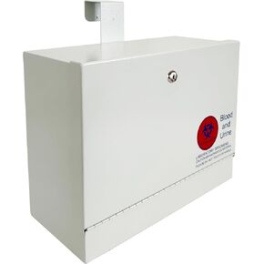 Metal Specimen Drop Box, Medium Size, Over-the-Door Hanging with Combination Lock, Secure Collection for Labs, Clinics, Medical Offices, Durable Steel Construction, Gray Finish in Saudi Arabia