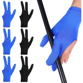 6 Pcs 3 Finger Pool Glove, Universal Cue Sports Gloves Shooters Snooker Glove Breathable Elastic Billiard Gloves for Beginners Advanced Players in Saudi Arabia