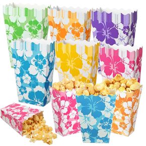 NITIAL 48 PCS حزب الكركديه الصناديق الصغيرة الفشار الصناديق هاواي الحزب الخفيفة علبة علبة حاوية كوكي لحزب الكركديه ، موسع الطرف الاستوائي هاواي. in Kuwait