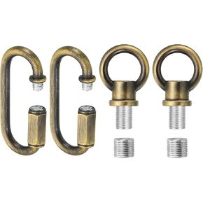 PATIKIL M10 Fine Thread Lamp Female Loop Holder with M12 Adapter Chain Quick Link, Lifting Eye Nut Hook Ring Structural Support to Chandelier, 88 lbs Load Bronze Pack of 2 in Saudi Arabia