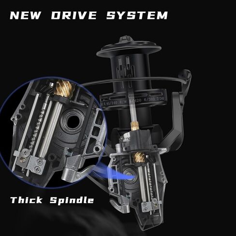 GARRET Spinning Reel, 8000/10000/12000 Aluminum Frame Surf Fishing Reels, Carbon Fiber 55LB Power Drag, Heavy Long Casting Inshore Saltwater & Offshore Saltwater Freshwater Fish Reel in Kuwait