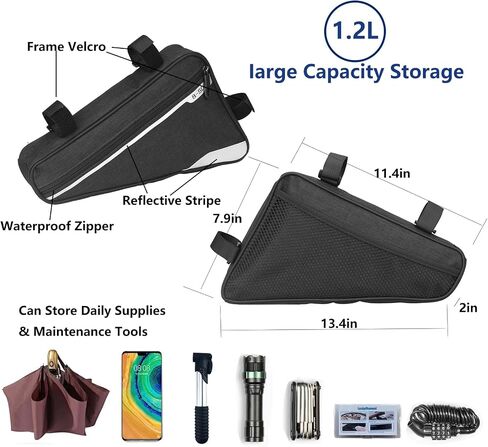 Bike Repair Kit,Mini Bicycle Pump, Bike Tire Repair Tool Kit Contains 16-in-1 Tool, Water-Resistant Bike Triangle Pouch, Used for Mountain Bike and Road Bike. in Saudi Arabia