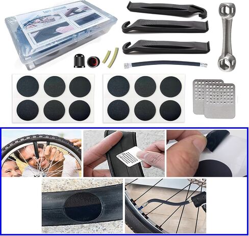 Bike Repair Kit,Mini Bicycle Pump, Bike Tire Repair Tool Kit Contains 16-in-1 Tool, Water-Resistant Bike Triangle Pouch, Used for Mountain Bike and Road Bike. in Saudi Arabia