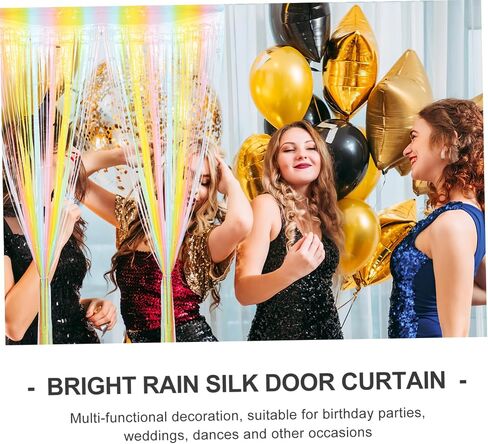 PRETYZOOM Fringe Curtain for Macaron Rain Silk Photo Booth Backdrop Birthday Party Props in Saudi Arabia