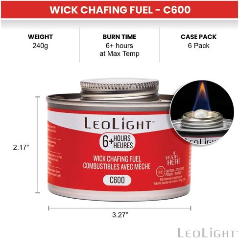 وقود Leolight Fuding ، وثيلين جليكول ، و 6 ساعات حرق-فتيل مقاوم للانسكاب ، ووقود أكثر دفئًا من الرائحة والرائحة الخالية من الدخان ، مثالي لتقديم الطعام ، البوفيهات ، الأحداث وحفلات الزفاف ، علب 7.8 أوقية (6 عبوات) in Saudi Arabia