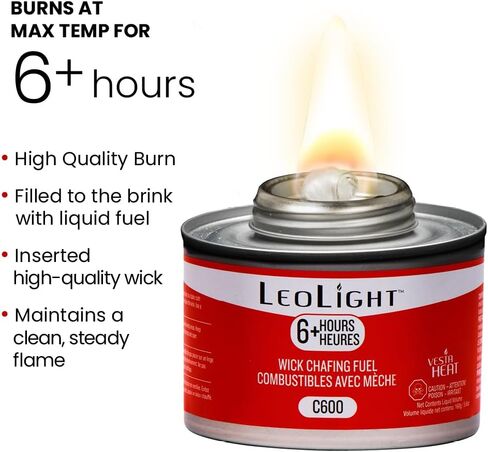 وقود Leolight Fuding ، وثيلين جليكول ، و 6 ساعات حرق-فتيل مقاوم للانسكاب ، ووقود أكثر دفئًا من الرائحة والرائحة الخالية من الدخان ، مثالي لتقديم الطعام ، البوفيهات ، الأحداث وحفلات الزفاف ، علب 7.8 أوقية (6 عبوات) in Saudi Arabia