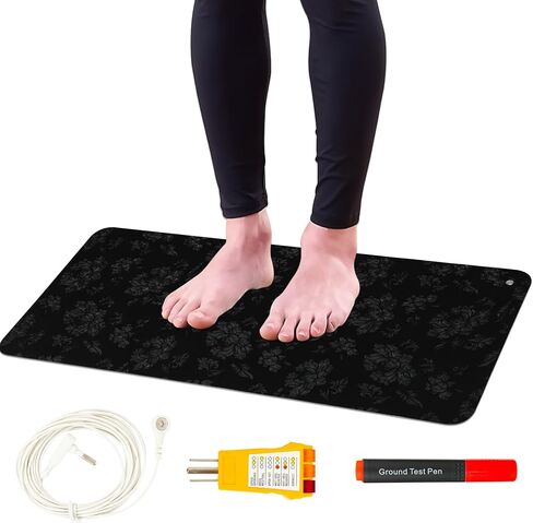 Grounding Mat for Feet, Chair & Yoga | Earthing Grounding Mat for Pain Anxiety Pain Relief, Inflammation | Spacious Grounding Pads for Sleep & Wellness | Includes Grounding Tester, Cable & Mat Tester in Saudi Arabia