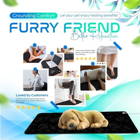 Grounding Mat for Feet, Chair & Yoga | Earthing Grounding Mat for Pain Anxiety Pain Relief, Inflammation | Spacious Grounding Pads for Sleep & Wellness | Includes Grounding Tester, Cable & Mat Tester in Saudi Arabia