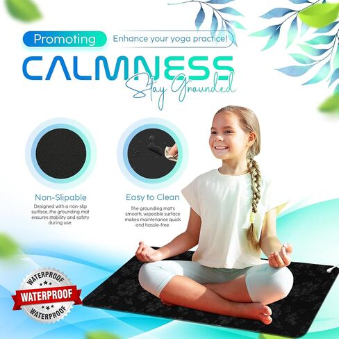 Grounding Mat for Feet, Chair & Yoga | Earthing Grounding Mat for Pain Anxiety Pain Relief, Inflammation | Spacious Grounding Pads for Sleep & Wellness | Includes Grounding Tester, Cable & Mat Tester in Saudi Arabia