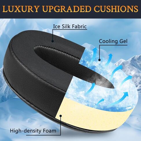 Soulwit Cooling -Gel Pads Coushions Placions ، وأسماء الأذن لـ Sennheiser HD 4.50BT ، HD 4.50BTNC ، HD 4.50SE ، HD 4.40BT ، HD 4.30G ، HD 4.20S ، HD 458BT ، HD 450 ، HD 400S ، HD 400S ، HD 350BT - Black. in Kuwait