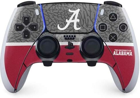 Skinit Skinit Gaming Gaming Skiner مع PS5 DualSense Edge Pro Controller - تصميم لفة لفة لجامعة ألاباما المرخصة رسميًا in Kuwait