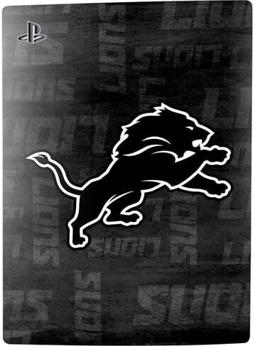 ألعاب Skinit Scenit ألعاب الجلد متوافقة مع حزمة PS5 - NFL Detroit Lions بالأبيض والأسود. in Kuwait