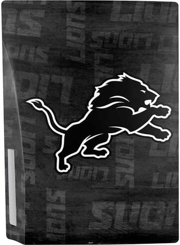 ألعاب Skinit Scenit ألعاب الجلد متوافقة مع حزمة PS5 - NFL Detroit Lions بالأبيض والأسود. in Kuwait