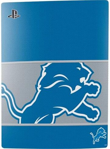 ألعاب Skinit Scenit ألعاب الجلد متوافقة مع حزمة PS5 - NFL Detroit Lions بالأبيض والأسود. in Kuwait