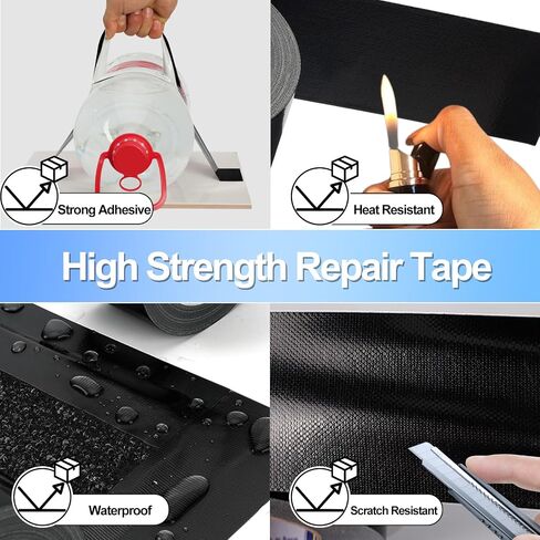 4.5Inch × 40FT RV Awning Repair Tape with Scissors, Outdoor Heavy Duty Repair Tape for Tarp, Tent, Boat Cover, Canvas, Sail Tape, Waterproof, UVproof and Heat-Resistant Tear Repair Pctch Kit in Saudi Arabia