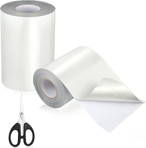 4.5Inch × 40FT RV Awning Repair Tape with Scissors, Outdoor Heavy Duty Repair Tape for Tarp, Tent, Boat Cover, Canvas, Sail Tape, Waterproof, UVproof and Heat-Resistant Tear Repair Pctch Kit in Saudi Arabia