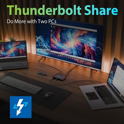 Iogear Quantum Thunderbolt 5 Dock Pro - 10 أجهزة - 80 جيجابت في الثانية - 2.5G - TB5 مضيف مزدوج 8K 60Hz / Triple 4K عرض 120Hz - USB -A ، SD 4.0 ، Audio - TAA - 140W HOST PD - يتضمن PSU - Win 11 - GTD58KTAA in Kuwait