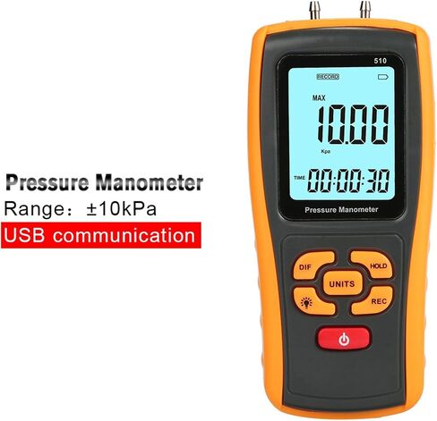 Small Differential Pressure Gauges High Resolution LCD Display HVAC Pressure Meter Device For Precise Airflows Testing in Saudi Arabia