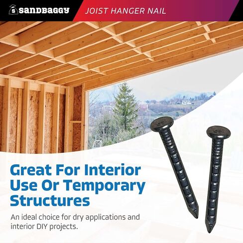 Sandbaggy 1-1/2 "Noist Hanger Nails (Appx. 150 Nails/Lb) - شانك شائكة ، 9 قياس الصلب ، 5/16" رأس مستدير - 4 د (3 ، جنيه) in Kuwait
