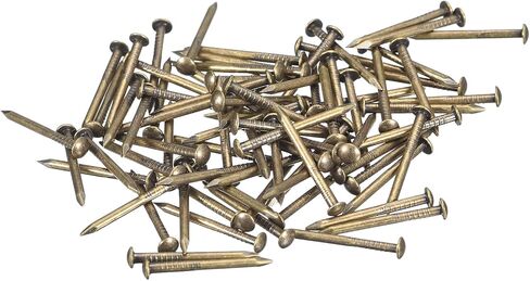 uxcell 70Pcs Small Tiny Nails 1.2x15mm(DxL) Tiny Brass Nails Hardware Round Head Brass Nail for Wooden DIY Projects Decorative Boxes Household, Bronze Tone in Saudi Arabia