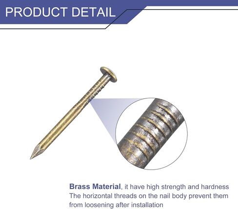 uxcell 70Pcs Small Tiny Nails 1.2x15mm(DxL) Tiny Brass Nails Hardware Round Head Brass Nail for Wooden DIY Projects Decorative Boxes Household, Bronze Tone in Saudi Arabia