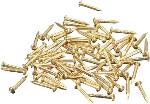 uxcell 70Pcs Small Tiny Nails 1.2x15mm(DxL) Tiny Brass Nails Hardware Round Head Brass Nail for Wooden DIY Projects Decorative Boxes Household, Bronze Tone in Saudi Arabia