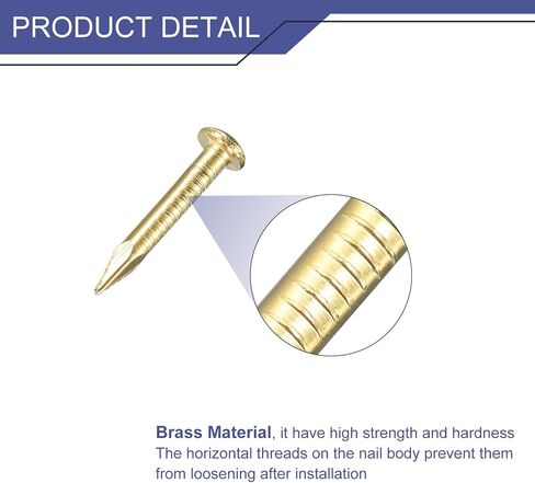 uxcell 70Pcs Small Tiny Nails 1.2x15mm(DxL) Tiny Brass Nails Hardware Round Head Brass Nail for Wooden DIY Projects Decorative Boxes Household, Bronze Tone in Saudi Arabia