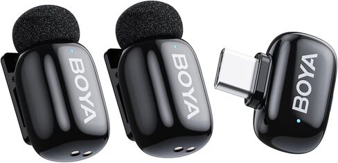 BOYA mini Wireless Lavalier Microphone for Android/iPhone 15/16,USB-C Plug & Play, 328ft 6H Battery, 3-Level AI Noise Reduction,AI Voice Changer for YouTube/TikTok/Recording (2TX+1RX,No Charging Case) in Saudi Arabia
