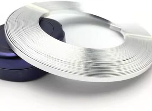 12 لونًا 4M Roll 5x1mm مسطح من الألمنيوم الأسلاك المعدنية الناعمة لصنع المجوهرات DIY والحرف ، 1 ٪ (أزرق) in Kuwait