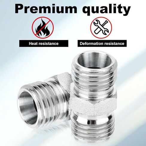 2pcs M14 to M14 Carbon Steel Fittings Adapters, Hydraulic Hose Pipe Thread Connector for Mini Excavator Compatible with AGT, FF Industries and More in Saudi Arabia