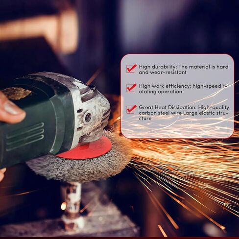 12 Pack Wire Wheel for Angle Grinder Set,4-1/2" Angle Grinder Wire Wheel & Wire Brush for Grinder - 5/8"-11 Arbor - Heavy Duty Wire Wheel for Rust Removal, Polishing - Durable Grinder Wire Wheel Combo in Kuwait