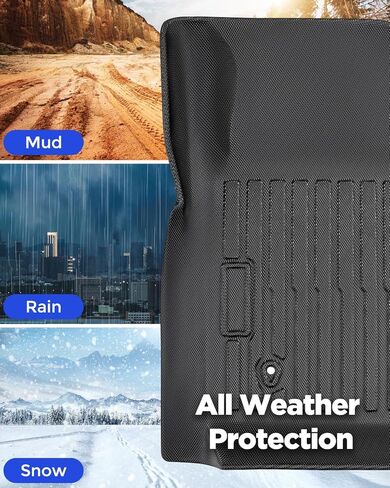 Custom Fit 4 Pcs Floor Mats for Dodge Durango 2011-2015 - All-Weather Rubber Mats & Liners, Heavy Duty Car Interior Protection for SUV, Weather-Resistant & Easy to Clean in Kuwait