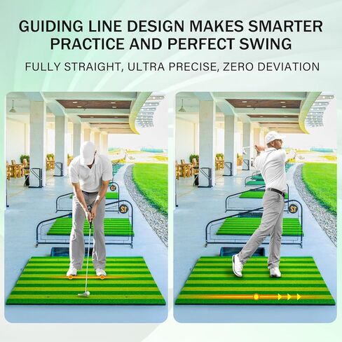حصيرة الجولف ، 5 × 4 أقدام جولف ضرب الحصير ، Premium Impact Practice Practice حصيرة مع Turn Line Turf ، مساعدة التدريب على الجولف لقيادة الفناء الخلفي تقطيع الأرجوحة في الهواء الطلق - هدايا للرجال/الأولاد in Saudi Arabia