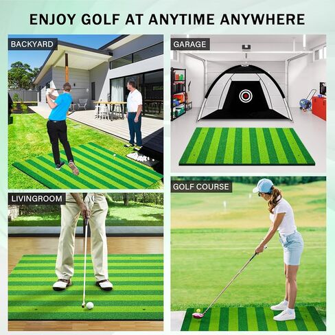 حصيرة الجولف ، 5 × 4 أقدام جولف ضرب الحصير ، Premium Impact Practice Practice حصيرة مع Turn Line Turf ، مساعدة التدريب على الجولف لقيادة الفناء الخلفي تقطيع الأرجوحة في الهواء الطلق - هدايا للرجال/الأولاد in Saudi Arabia