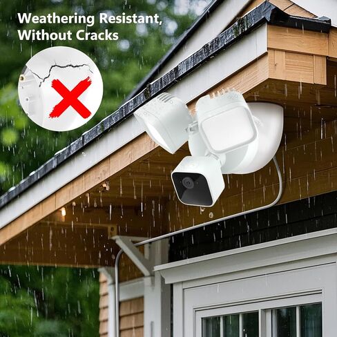 Eave Mount with Power Cable for Ring Floodlight Cam Wired Plus/Pro, Google Nest Cam,Blink,WYZE Floodlight Cam V2 with 20ft Charging Cable Adapter, No Junction Box Need-(2in1 Plug in Mount&Cord Set) in Saudi Arabia