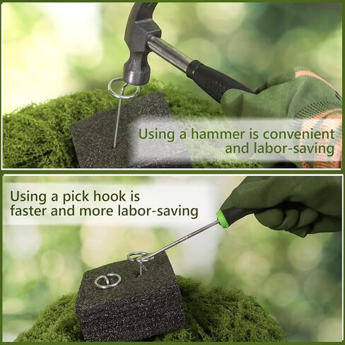 Landscape Fabric Pins, 150 Pack 6-Inch G-Shaped, Garden Galvanized Stakes, Hammer and Gloves Pair, Rust-Resistant Garden Pins for Securing Weed Barrier Fabric, Ground Cover, Irrigation Tubing in Saudi Arabia