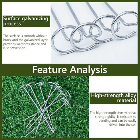 Landscape Fabric Pins, 150 Pack 6-Inch G-Shaped, Garden Galvanized Stakes, Hammer and Gloves Pair, Rust-Resistant Garden Pins for Securing Weed Barrier Fabric, Ground Cover, Irrigation Tubing in Saudi Arabia