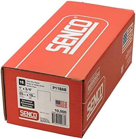 Senco P11BAB 16 Gauge by 1 بوصة تاج بمقدار 3/4 بوصة طول المواد الغذائية الكهربائية (10،000 لكل صندوق) in Saudi Arabia