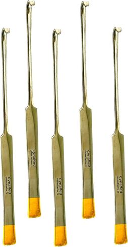 Pack of 5pcs - Animal Spay Hook, Veterinary Snook Hook for Ovaries and Uterus Removal - Flat Handle with Gold Tips and Smooth Finish - German Stainless Premium in Saudi Arabia