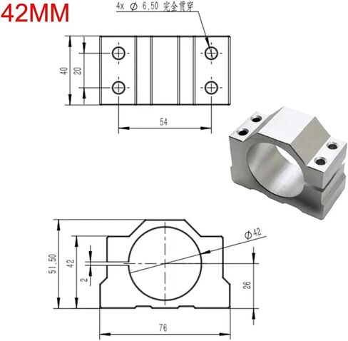 1pcs Aperture 40mm/42mm/45mm/48mm/52mm/65mm Mounting Bracket Spindle Clamp(Hole 48mm) in Saudi Arabia