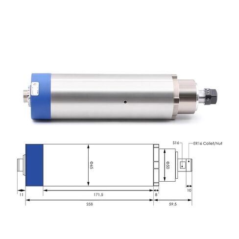 1.5kw ER16 D65 220V/380V Air Air Motor Spindle Motor ، 1.5kw ql reverter/VFD 4 Bearings (110V) in Kuwait