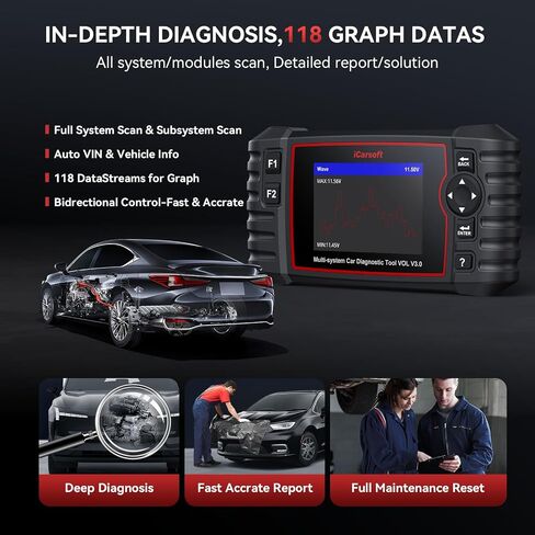 ICARSOFT Professional Multi-System Auto Diagnostic Tool LR V2.0 متوافقة مع تحديث RESET OIL LANDROVER/JAGUAR ABS SRS لـ LR II in Kuwait