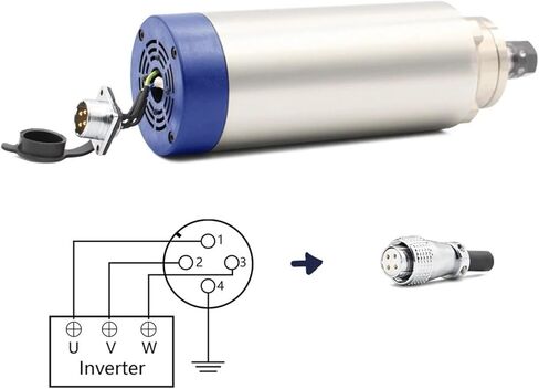 220V 1.5KW ER16 air-Cooled Spindle Motor 80mm DIY air-Cooled 4 Bearings(220v) in Saudi Arabia