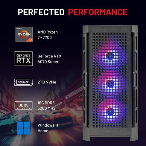 Skytech Gaming Azure 3 Desktop PC ، Ryzen 7 9700x 3.8 GHz (5.5GHz Turbo) ، NVIDIA RTX 5060 TI 16GB ، 1TB NVME SSD ، 32GB DDR5 RAM 5200 RGB ، 850W GOLD ATX 3 PSU ، 360 MEL AGB AIO ، WI-FI in Kuwait