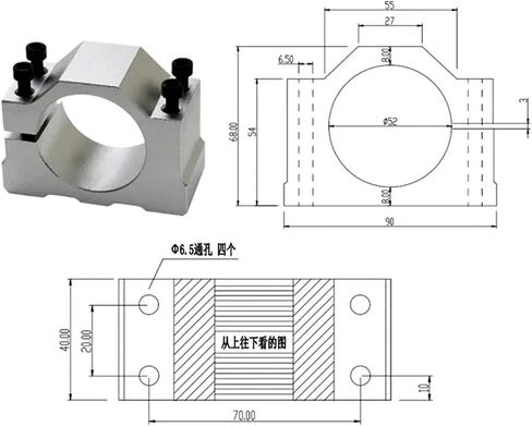 200 واط مغزل هواء تبريد 0.2 كيلو وات المغزل DC CNC CNC ER16-8MM (قوس ER16 8MM) in Kuwait