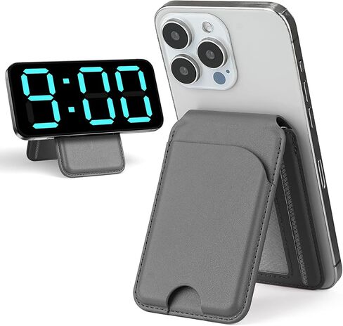 for Magsafe Wallet with Adjustable Stand, Magnetic Leather Card Holder with 3 Card Slots, Lightweight Magnetic Wallet for iPhone 16/15/14/13/12 Series, Not for iPhone 13/12 Mini (Black) in Saudi Arabia